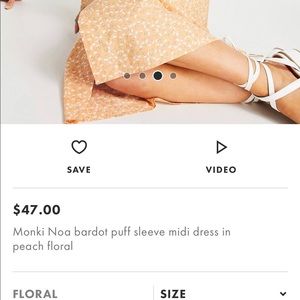 Monki Peach flowered midi dress! New with tags!
